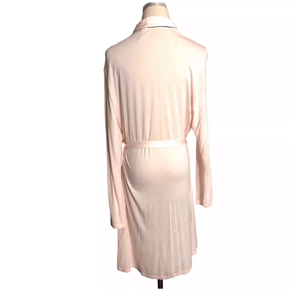 Eberjey Robe Womens L/XL Pale Pink Belted Soft Lightweight Short Kimono - Picture 6 of 10